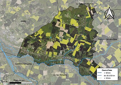 Carte orthophotographique de la commune en 2016.