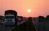 National Route 7—Pan-American Highway in Junín, Buenos Aires, Argentina