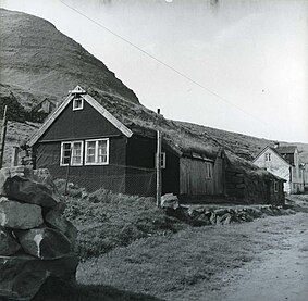 Huset „Har Frammi“ i Múli i 1961 før det blev genopført på Frilandsmuseet.