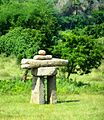 Inuksuit marking Canada's building site at Auroville, Tamil Nadu, India.