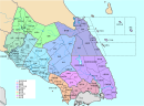 Mukims of Johor labelled zh 柔佛州巫金地图（中文版）