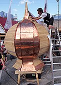 Traditional construction and copper cladding, in Munich (Germany)