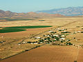 West looking view, (Animas & north Animas Valley), of State Road 9, Chiricahua Mountains massif, of Arizona on horizon. (north perimeter of New Mexico Bootheel