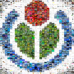 Mosaïque du logo de Wikimedia réalisée à partir des images de sa base de données. (définition réelle 721 × 721)