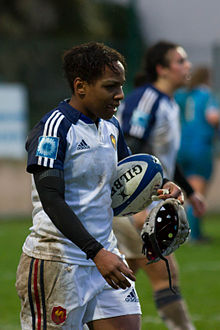 Sandrine Agricole pendant le tournoi des 6 nations 2014