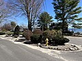 The circle at the junction of Drinkwater Point Road and Seaborne Drive, with the waters of inner Casco Bay in the background