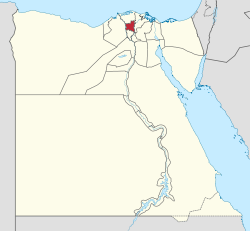 Gharbia Governorate on the map of Egypt