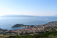 Makarska aerial view from the southwest