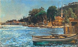 Pintura a óleo de Bebek datada de 1872