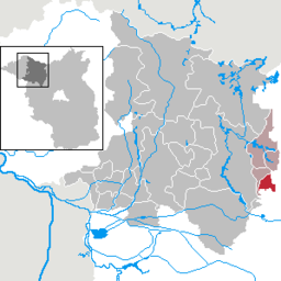 Läget för kommunen Rüthnick i Landkreis Ostprignitz-Ruppin