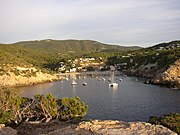 Looking eastward into the cove from Es Torraci