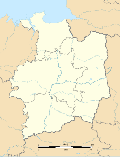 Mapa konturowa Ille-et-Vilaine, po prawej znajduje się punkt z opisem „Montreuil-des-Landes”