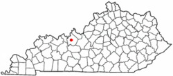 Location of Hardinsburg within Kentucky