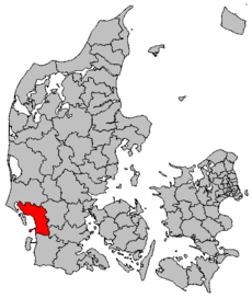 Kart som viser Esbjerg kommune.