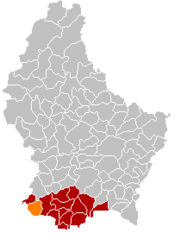 Localização de Differdange em Luxemburgo