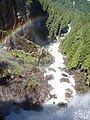 Vernal Fall creates a large amount of mist at the bottom.