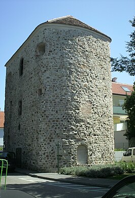 Zouttoren in Tulln/Neder-Oostenrijk, de voormalige westelijke hoefijzertoren van het fort Comagena