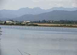 Gill net lines, airbase in background