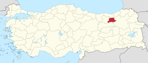 Provincie Bayburt na mapě Turecka