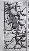 Carte montrant la prise définitive de Fayet par l'armée anglaise en septem- bre 1918.