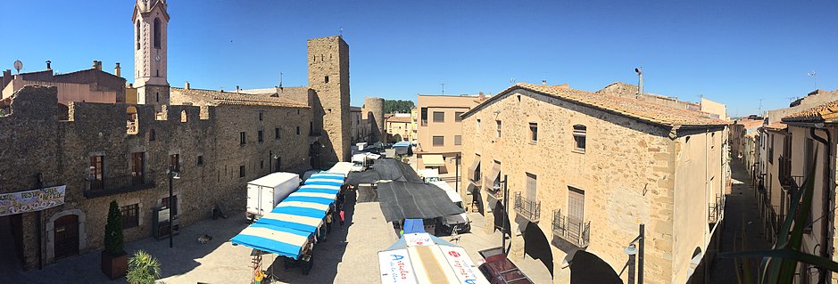 Vista panoràmica del mercat setmanal de Verges