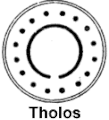 Dessin schématique d'une tholos.