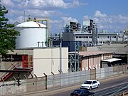 Installations industrielles d'Arkema à la limite d'Oullins