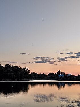 Sunset on the banks of the Teteriv River, Zhytomyr region, Ukraine