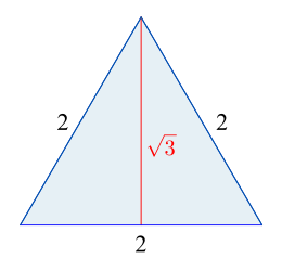 Wurzel 3 als Länge der Höhe eines gleichseitigen Dreiecks