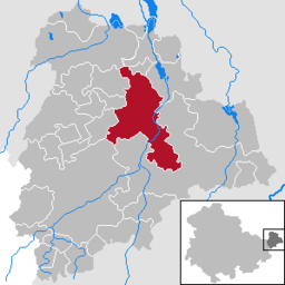 Altenburgs läge i Thüringen