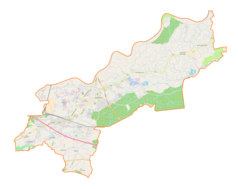 Mapa konturowa gminy Niepołomice, w centrum znajduje się punkt z opisem „Osiedle Jazy”