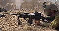 IDF infantry soldier fires a Negev NG7 or a Negev 7 ULMG during the 2023 Israel–Hamas war