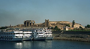 Tour boats at the Temple of Kom Ombo