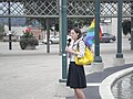 Lynn Strachan, Barrie City Councillor (2003–2014), at the pride flag raising in 2010