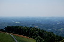 Oststeirisches Riedelland, von der Geierwand bei Herberstein gegen die Riegersburg