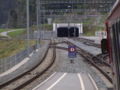 View of the Vereina Tunnel entrance at Sagliains