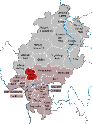 Li position de Hochtaunuskreis in Hesse