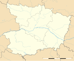 Mapa konturowa Maine i Loary, w centrum znajduje się punkt z opisem „Vauchrétien”