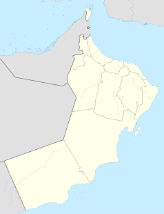 Mapa konturowa Omanu, u góry znajduje się punkt z opisem „Al-Burajami”