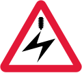 Electrified overhead cable ahead