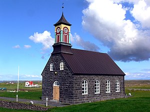 Iglesia de piedra en Hvalsnes, Reykjanes.