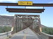 Front view of the historic Gillespie Dam Bridge