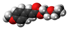 Space-filling model of the cinoxate molecule