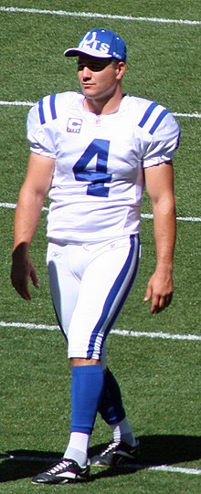 Vinatieri walking onto the field