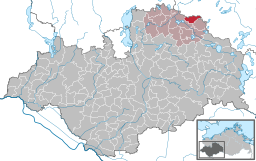 Läget för kommunen Witzin i Landkreis Ludwigslust-Parchim