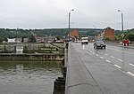 Andenne sett från bron över floden Meuse.