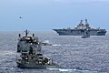 The forward-deployed amphibious assault ship USS Essex (LHD 2) leads ships formation during photo exercise (PHOTOEX) with Philippines Navy ships during Balikatan 2009 (BK09).