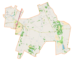 Mapa konturowa gminy Brójce, u góry znajduje się punkt z opisem „Wygoda”