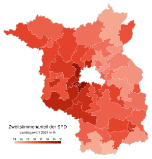 Sozialdemokratische Partei Deutschlands ﻿Höchstes: 37,4 % (Potsdam I) ﻿Niedrigstes: 24,5 % (Oberspreewald-Lausitz I)