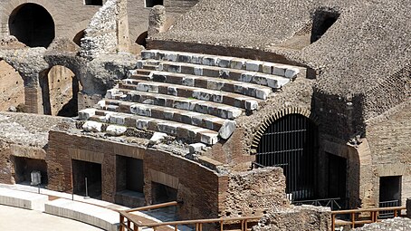 Seating tiers at the east entrance